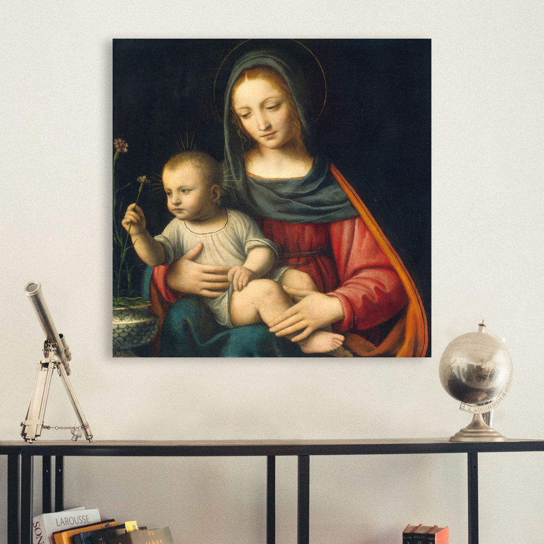 Leinwandbild Madonna mit der Nelke von Bernardino Luini