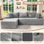 Canapé modulaire en forme de L de 108 po sans dossier, en mousse à mémoire de forme avec méridienne surdimensionnée pour le salon, gris, faisant face à la gauche-380551185-433862765-433862767