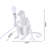 Lily 1-Light White Sitting Resin Monkey Table Lamp