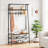 Coat Rack, Hall Tree with Bench and Shoe Storage, Entryway Bench with Coat Rack, 5 Hooks and 3 Tier Shoe Storage, Metal Frame for Entryway, Hallway, Front Door, Rustic Brown
