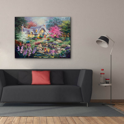  'Cottage Pond' by Nicky Boehme Canvas Wall Art, 54" x 40"