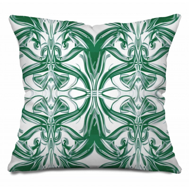  Coussin décoratif réversible en mélange de coton damassé, H 18 po x l 18 po