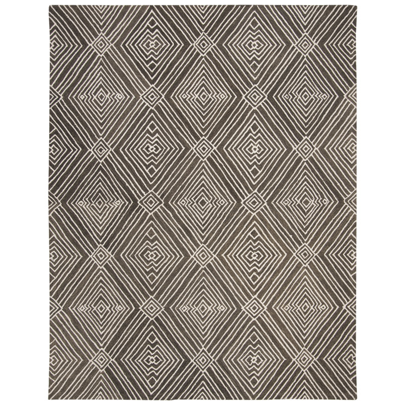 Tapis gris anthracite en laine, en coton, touffeté à la main Lauren Ralph Lauren Isabella, Rectangle 8 pi x 10 pi