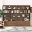 Bibliothèque de 70,87 po de hauteur avec 10 cubes et 3 portes, bibliothèque à 4 niveaux, bibliothèque ouverte avec armoire, rangement à cubes moderne pour le salon et le bureau