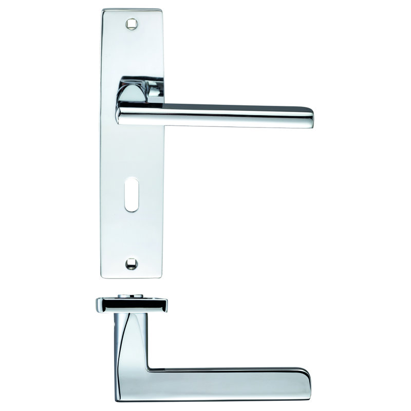 Venice Lock Door Handle, Polished Chrome
