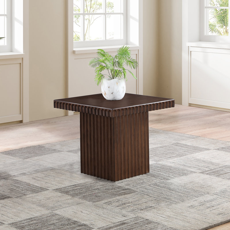 Table basse Fionntan, H 18 po x L 21 po x l 21 po, Brun