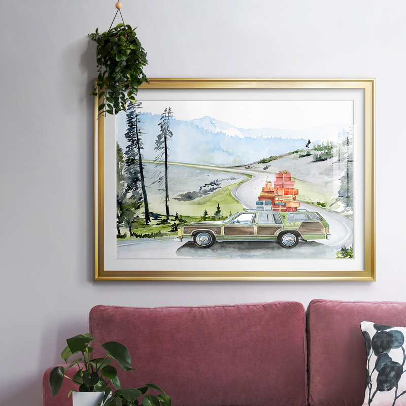 Holiday Holiday II - Encadré avec cadre biseauté et verre, Or, H 15 po x l 21 po x P 1,5 po