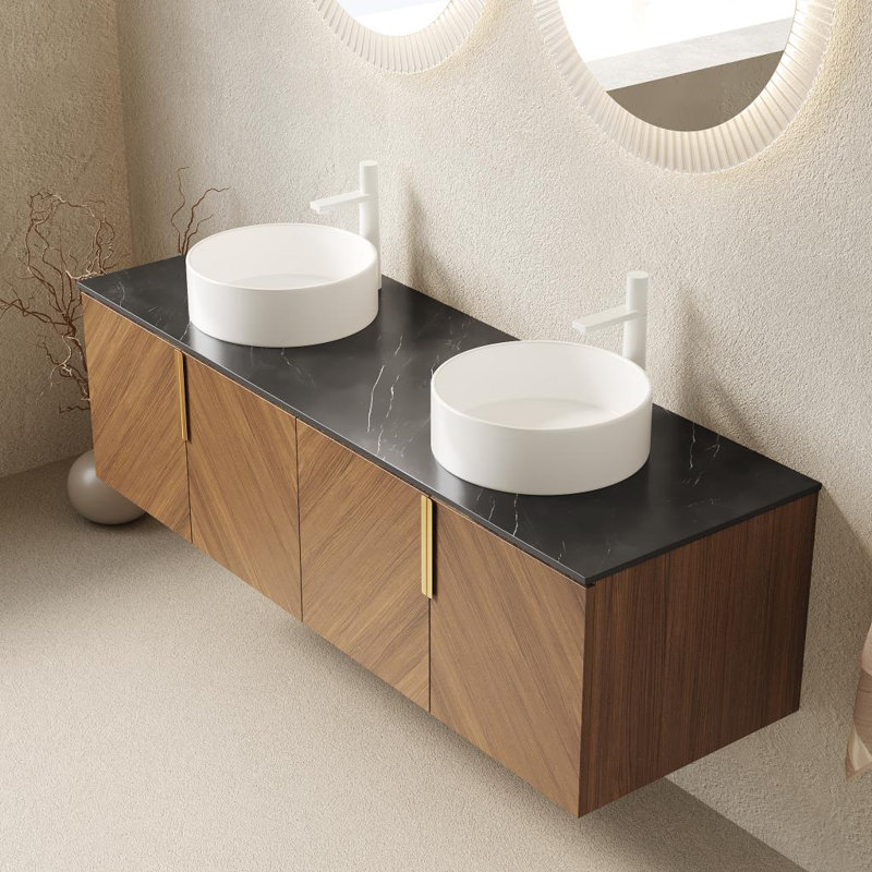 Meuble-lavabo mural 60 po avec lavabo en céramique