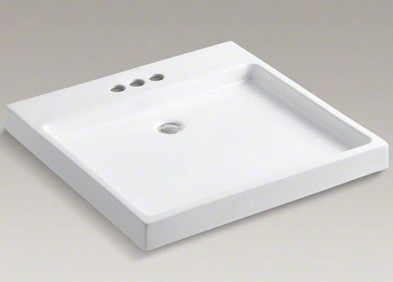 Purist® Ceramic Rectangular Drop-In Bathroom Sink, White, Single