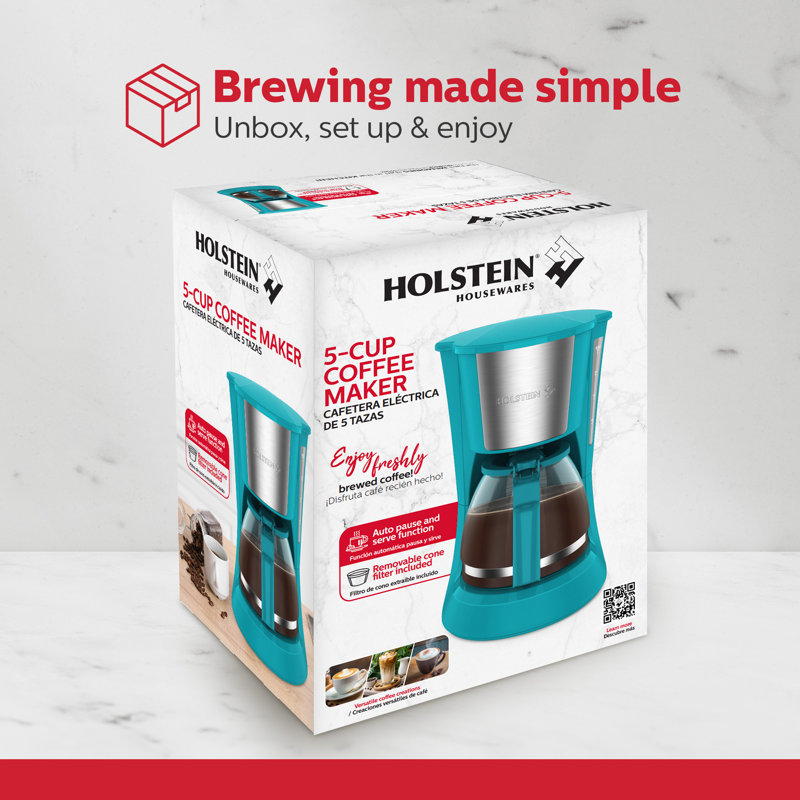 Cafetière 5 tasses Holstein Housewares, Teal