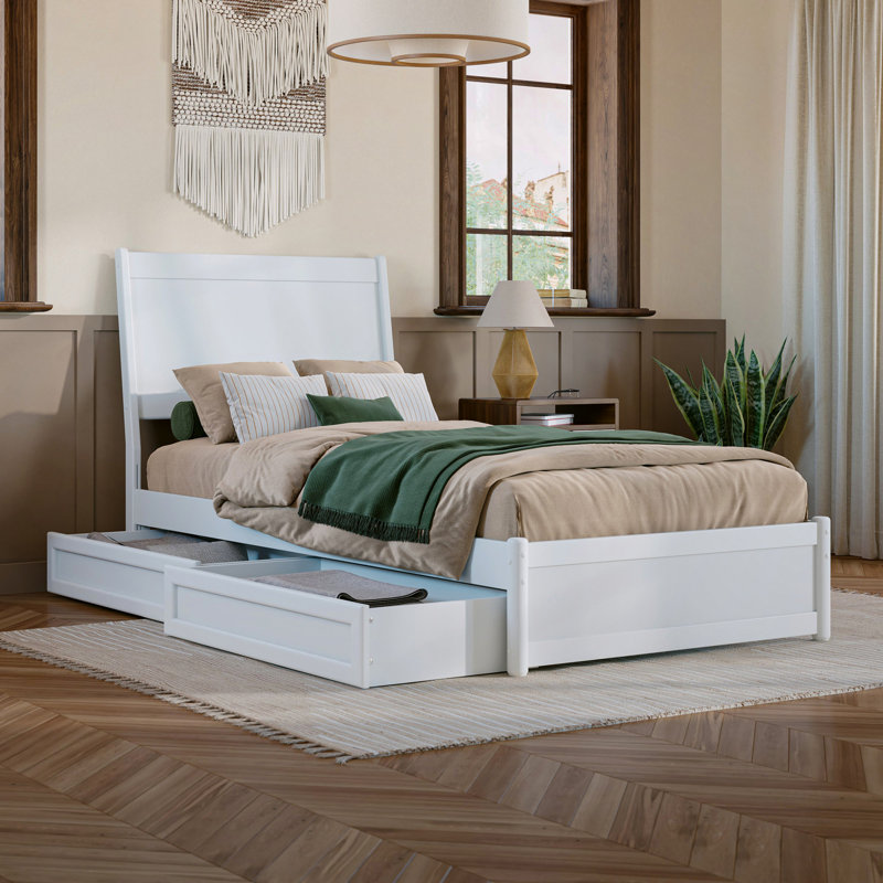 Avdesh Solid Wood Storage Bed, White, Twin XL