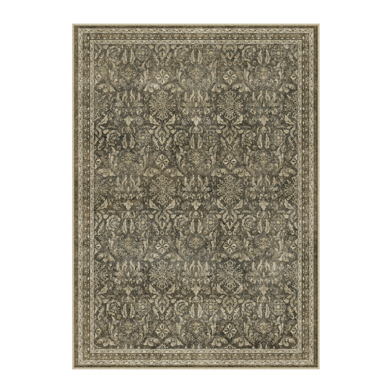 Tapis vintage lavable en machine avec envers antidérapant Lares, Rectangle 6 pi x 9 pi