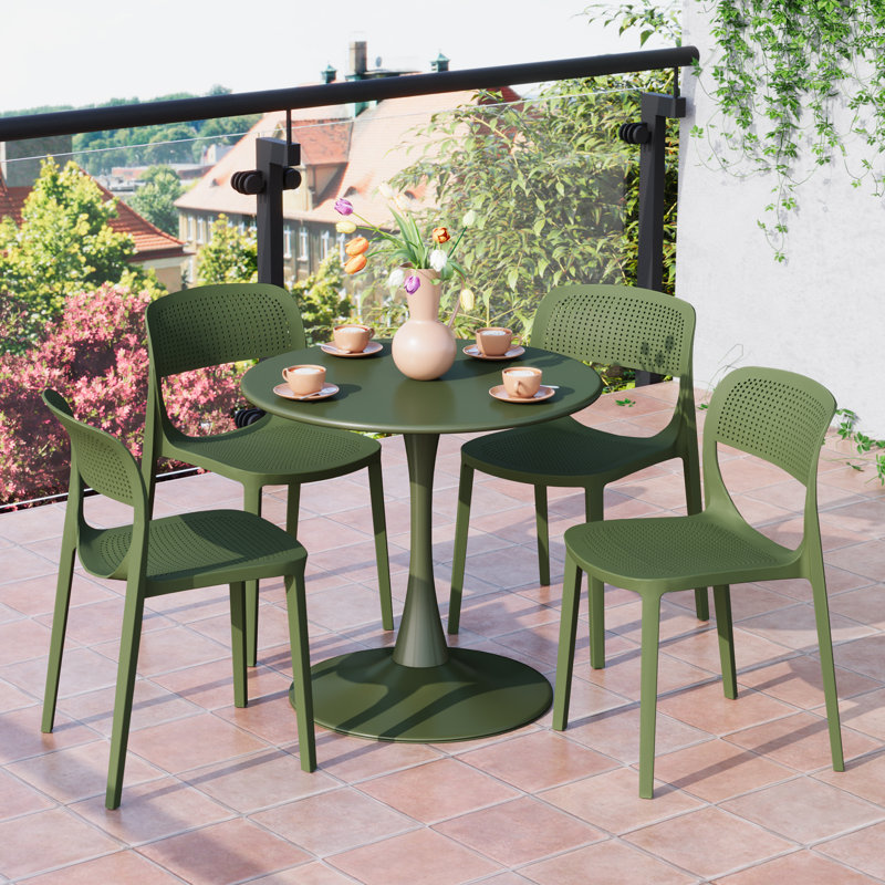Outdoor Round Dining Set, Green