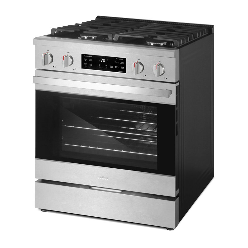 30 in. 4.6 cu. ft. Gas Range with 4 Sealed Burners and Convection Oven in Stainless Steel