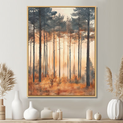 Forest Sunset Wall Art, Woodland Horizon Canvas, Whispering Forest Edge Sunset