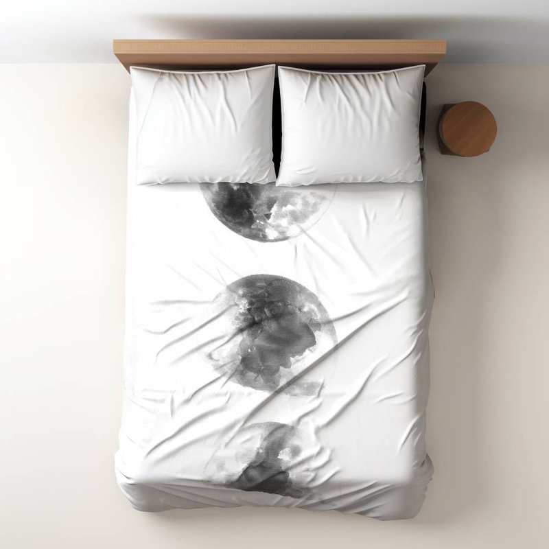 Eclipse Phases Galaxy Duvet Cover | White Earth Space Decor