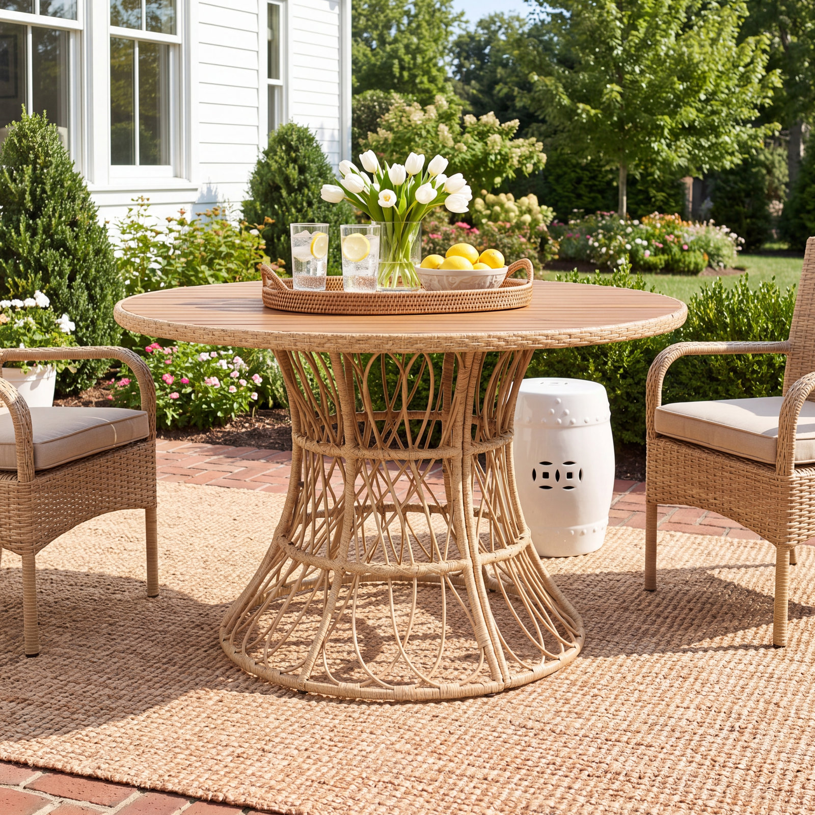 47" Acacia Patio Bistro Table, Brown