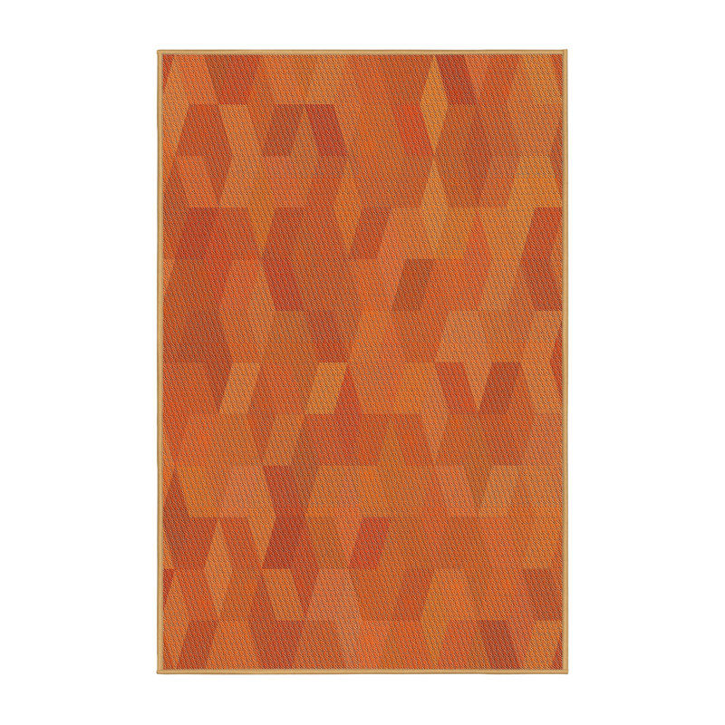 Tapis orange à motif géométrique Santamaria, Rectangle 8 pi x 10 pi