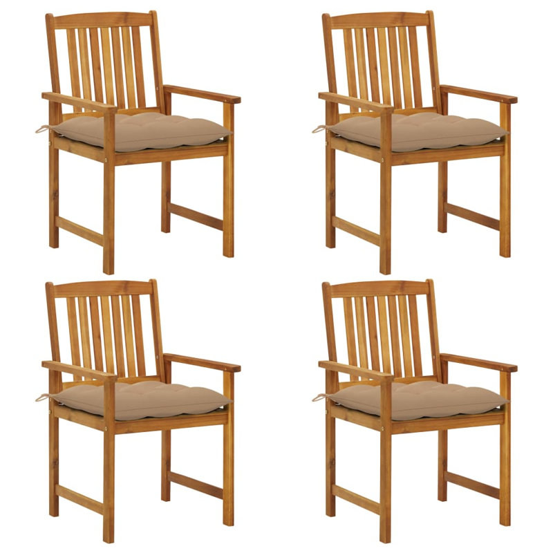 Chaise de patio avec coussins Dederang, Beige, Brun