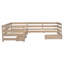 Lit plateforme simple en forme de L avec trois tiroirs de rangement