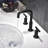 Widespread Matte Black Bathroom Faucet With Accurate Temp Control & Brass 8-Inch Spread Drip- Feature Ceramic