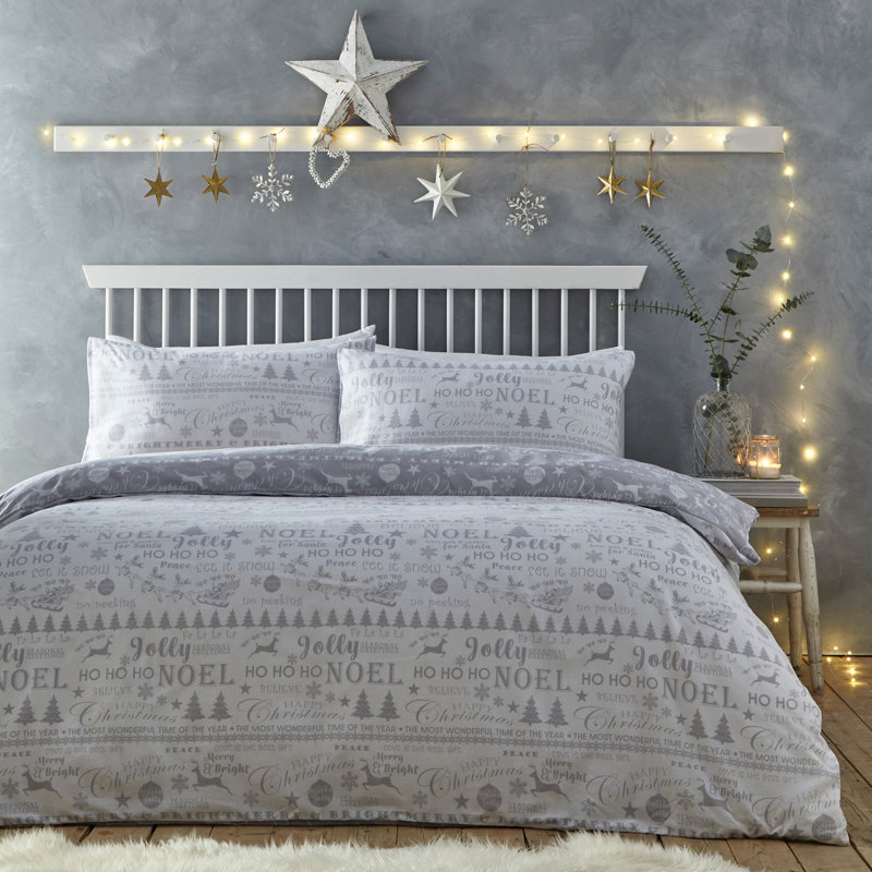 Parkville Polyester No Pattern Duvet Cover Set with Pillowcases Included, Double - 2 Standard Pillowcases, Silver