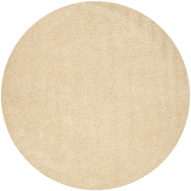 Assar Hand-Tufted Creme Area Rug, Round 7'