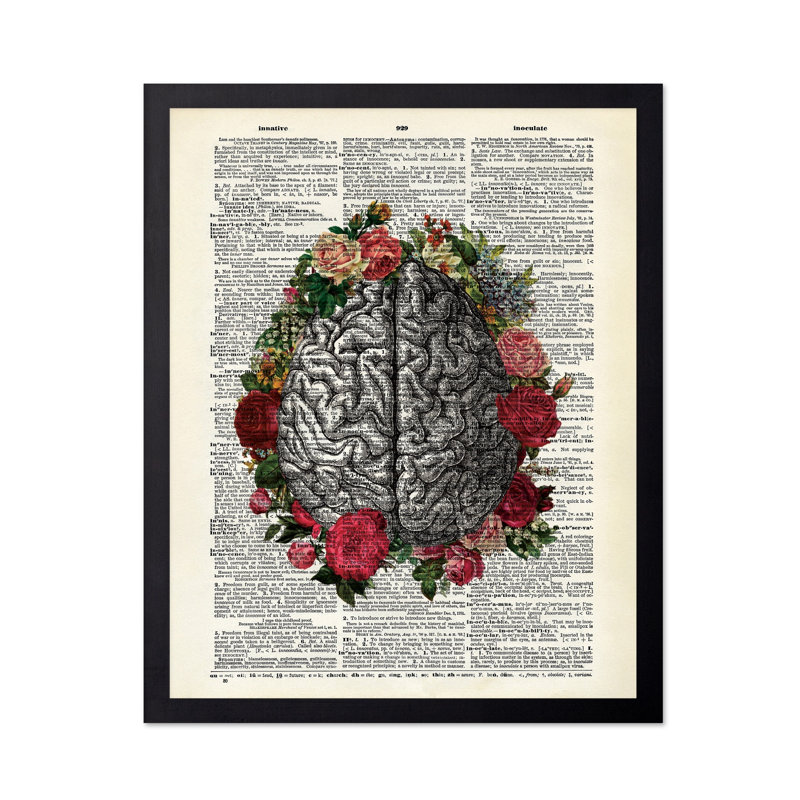 Cerveau fleuri n ° 2, Cadre noir, Affiche, H 11 po x l 14 po