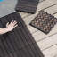 10 PCS Interlocking Deck Tiles Striped Pattern, 12" X 12" Dark Brown Square Acacia Hardwood Outdoor Flooring For Patio, Bancony, Pool Side,...-124356204