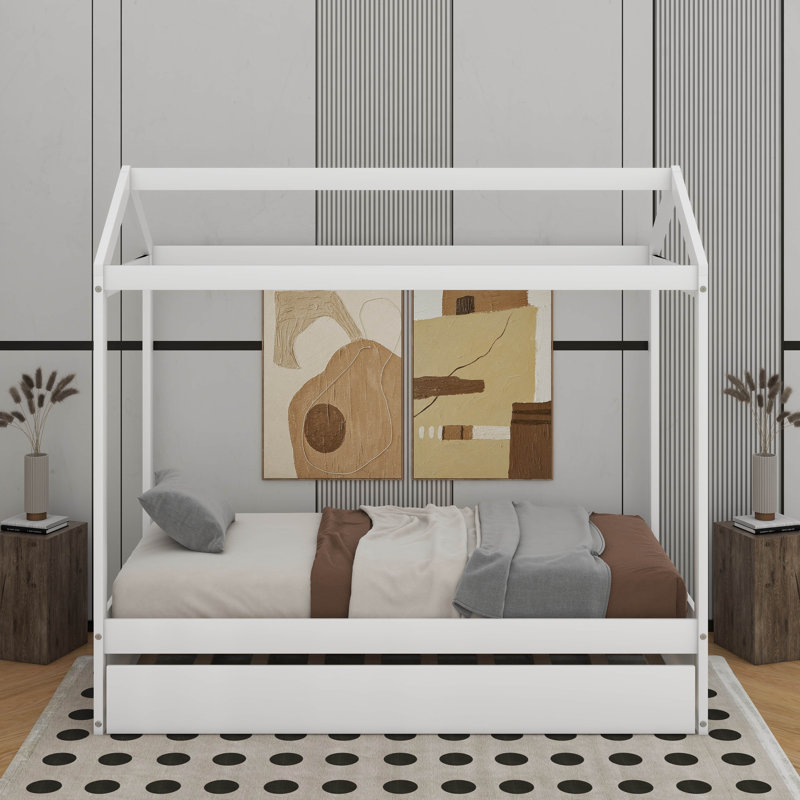 Lit simple avec lit gigogne, peut être décoré