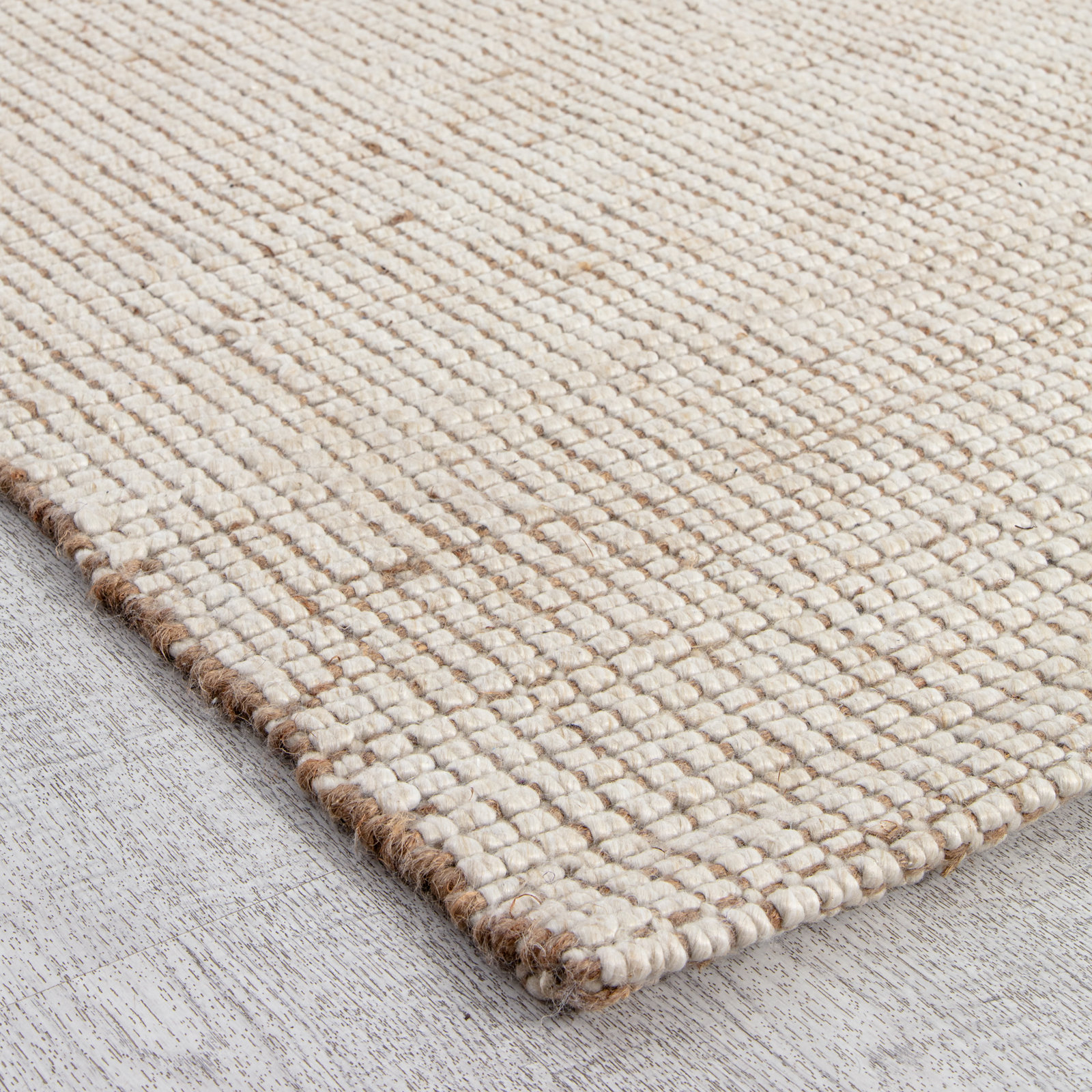 Kline Jute and PET Rug Without Backing Cream, Runner 2'6" x 8'