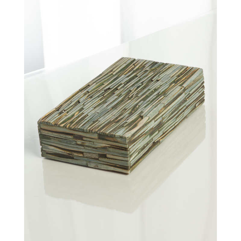 Chiseled Bone Box-Forest, 12"L x 7"W x 3"H