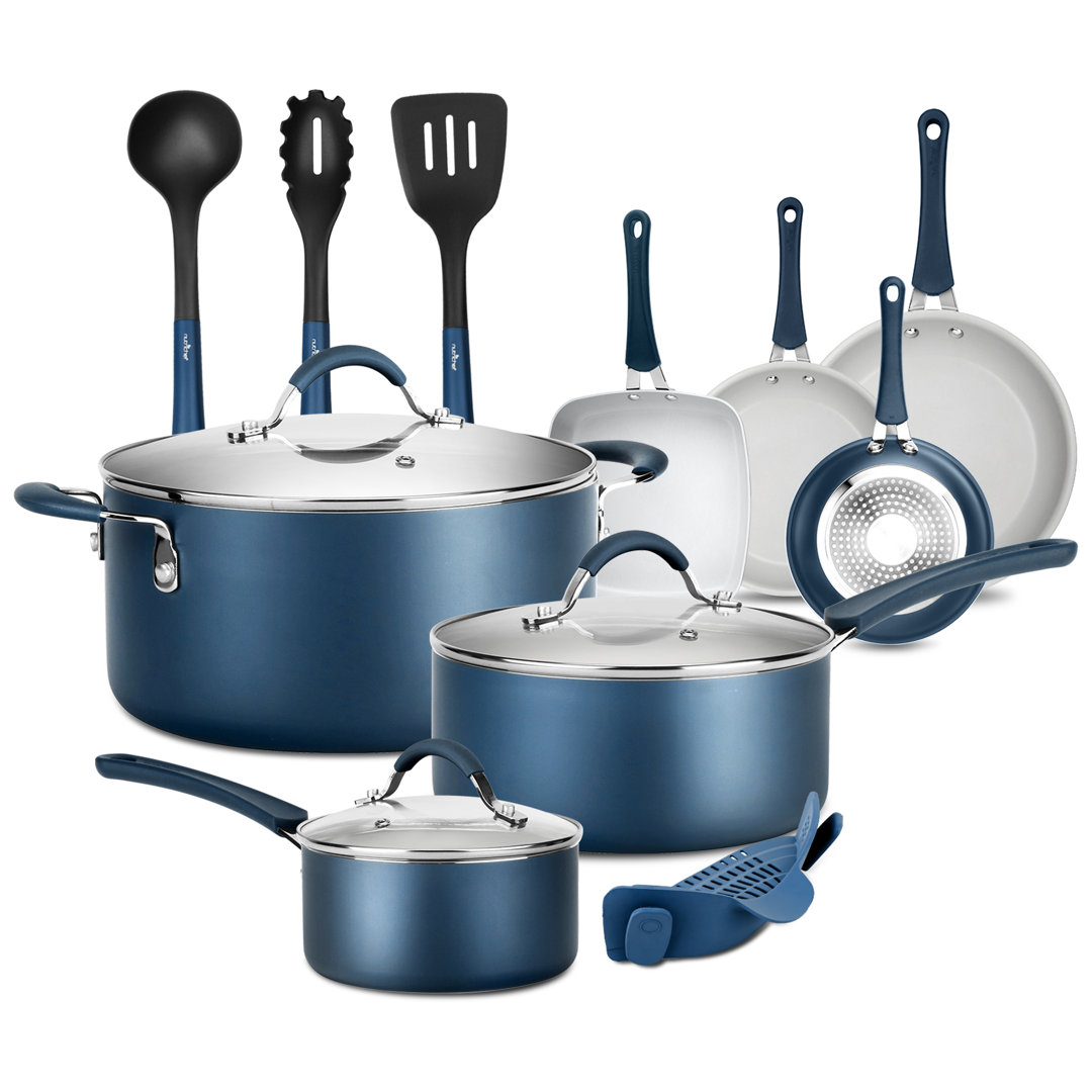 NutriChef 14 Pieces Aluminum Non Stick Cookware Set NutriChef