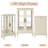 44" Lighted Curio Cabinet, 3-Tier Glass Display Cabinet with Glass Doors & Adjustable Shelves, Acrylic Back Panel, Light Blub Included, Vintage China Cabinet for Living Room, Kitchen-1375564576