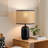 15.4'' Black Metal Table Lamp With Rattan Shade For Bedrooms, Living Rooms Or Reading Corners