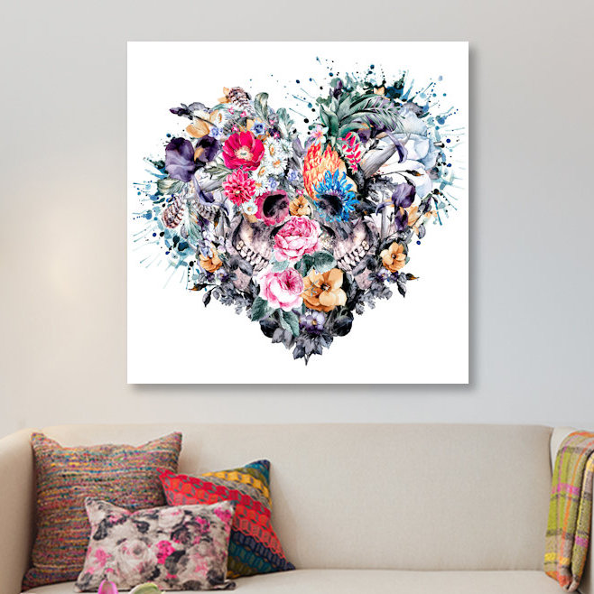 «Floral Forever», impression sur toile, H 12 po x l 12 po x P 0,75 po, Pas de tapis, Toile tendue