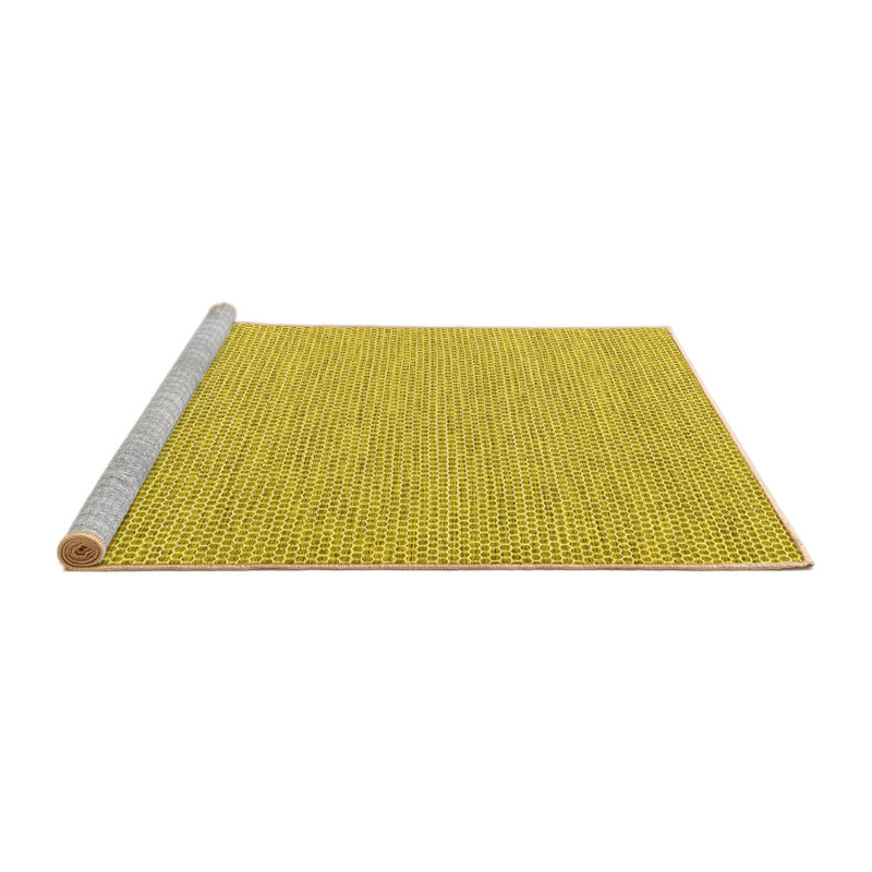Tapis contemporains jaunes lavables à la machine 2138, Carré 8 pi