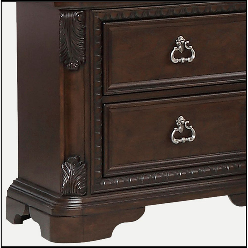 Mahogany 2 Drawer Nightstand