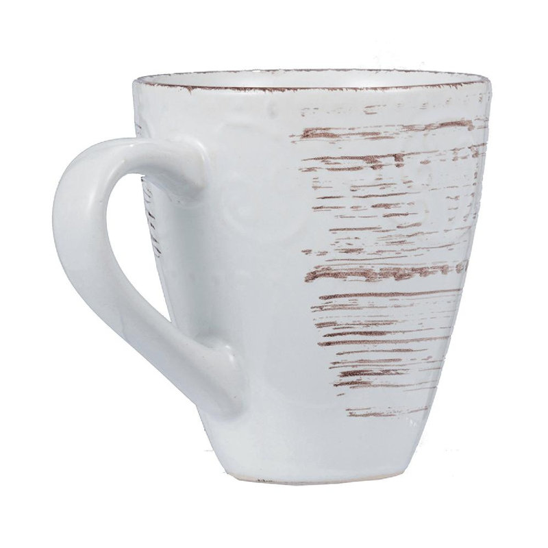 Cream Ceramic Rustic Flare 14oz Mugs - Set of 4