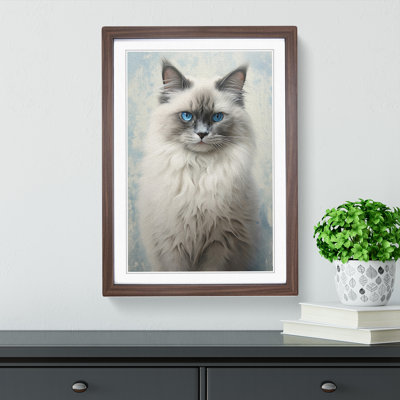 Ragdoll Cat Hard Edge No.2 - Single Picture Frame Print on Wood