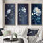 Ensemble de 3 fleurs blanches simples sur fond bleu rétro-1522263629-1522263628