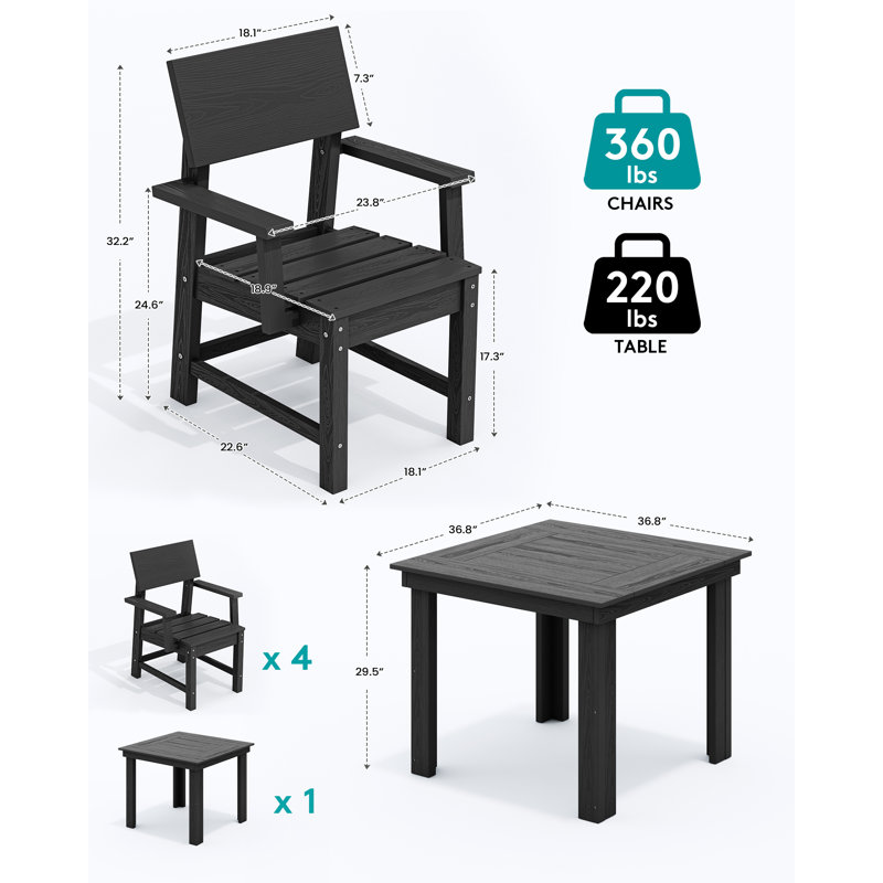 Chaise de patio, Noir