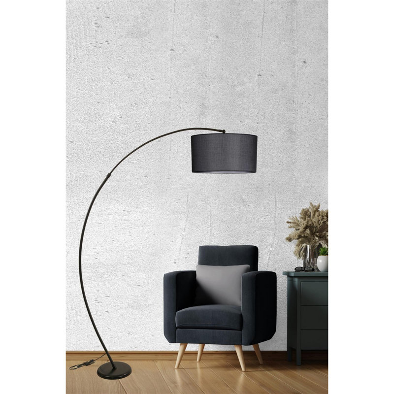 Luro Adjustable Floor Lamp, Black Metal Body, 73.0 inches Height | Electrostatic Oven Dried Paint | E27 Socket, Max 60W | Versatile Modern Design for Living Room, Bedroom & Office | Stylish & Functional Lighting Solution