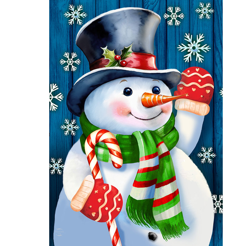 Bonhomme de neige bonbon bonhomme de neige, Noël bleu marine/vert/blanc