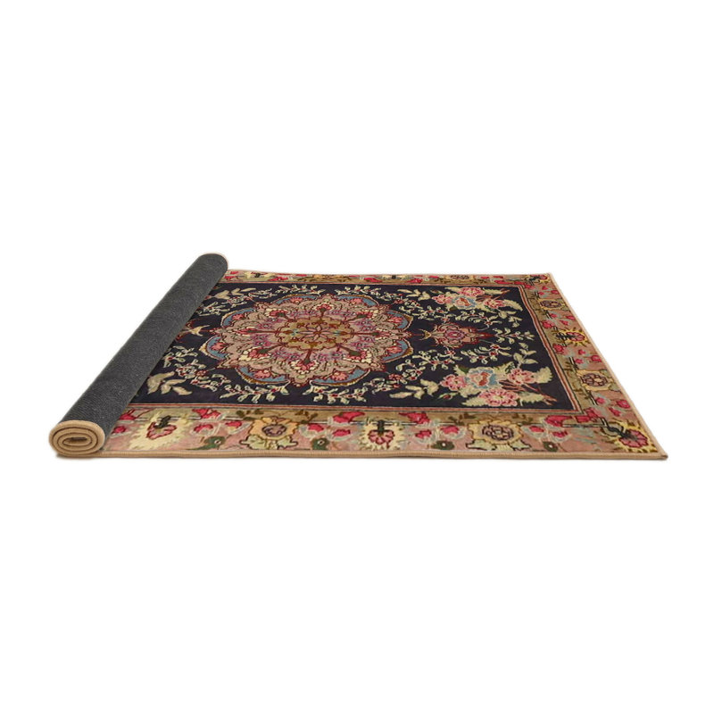 Tapis oriental noir / brun Threatt, Rond 8 pi