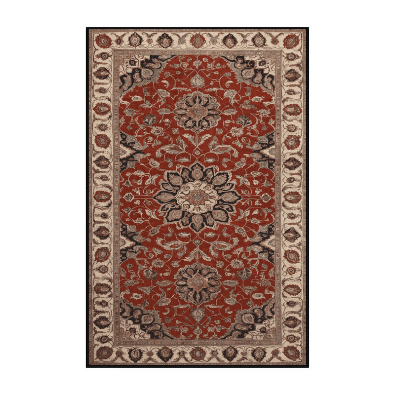 Machine Washable Persian Brown Area Rug, Rectangle 8' x 10'