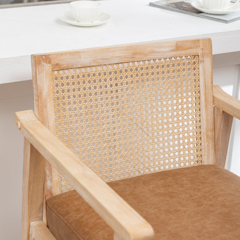 Ensemble de 2 tabourets de bar en bois massif Willbanks, Brun