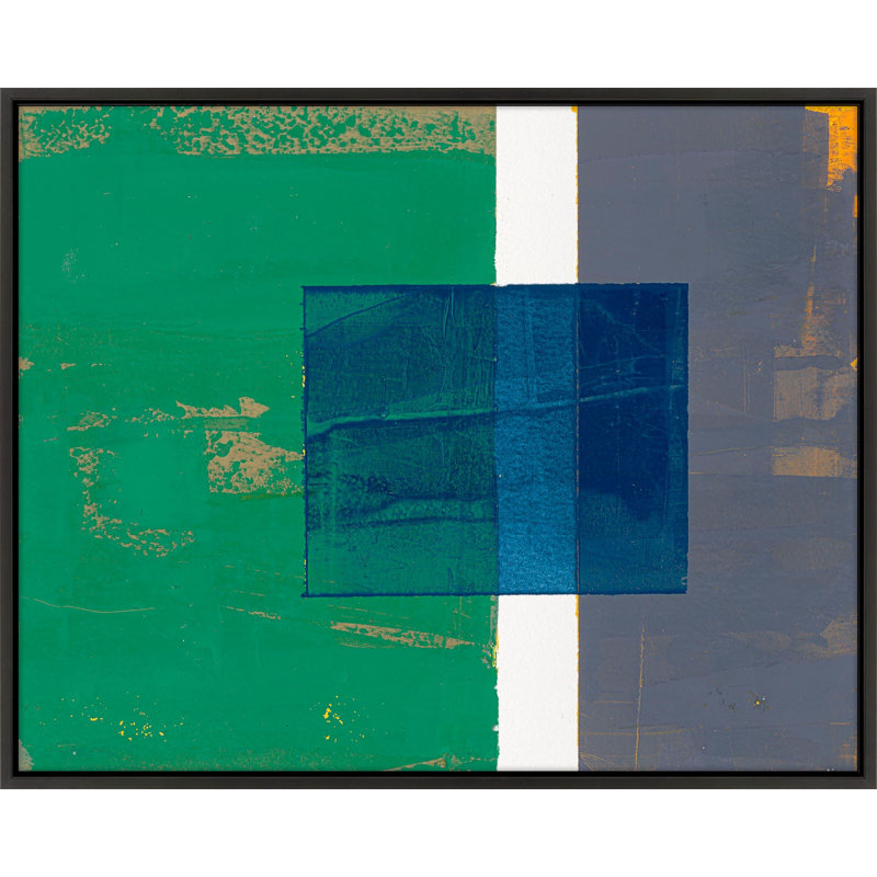 Bold In Blue 1 Print by Andrea Stokes, 40" H x 50" W x 1.25" D, Black Framed