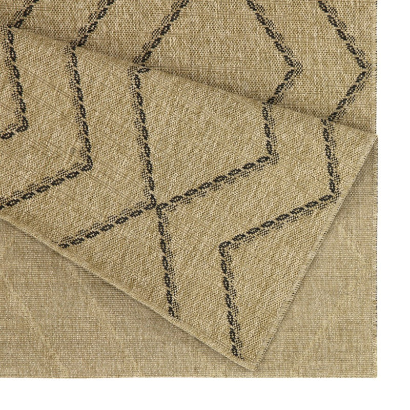 Earth GC_NTL1010 Jute/Black 2 Ft. 7 In. X 7 Ft. 3 In. Indoor/Outdoor Area Rug