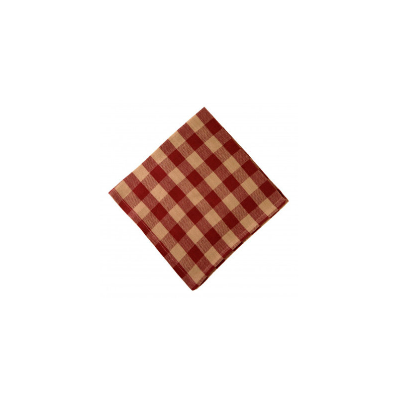 Izzie Cotton Gingham Square Napkin, Red